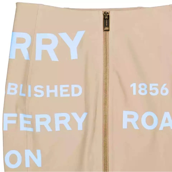 Burberry Ladies Soft Fawn Kylie Horse Ferry Logo Skirt - Picture 7 of 11